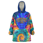 Torres Strait Islanders Sea Turtle Wearable Blanket Hoodie Indigenous Tribal Peace Art Cultural Headdress Motif
