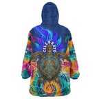 Torres Strait Islanders Sea Turtle Wearable Blanket Hoodie Indigenous Tribal Peace Art Cultural Headdress Motif