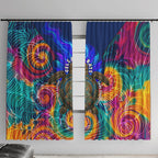 Torres Strait Islanders Sea Turtle Window Curtain Indigenous Tribal Peace Art Cultural Headdress Motif