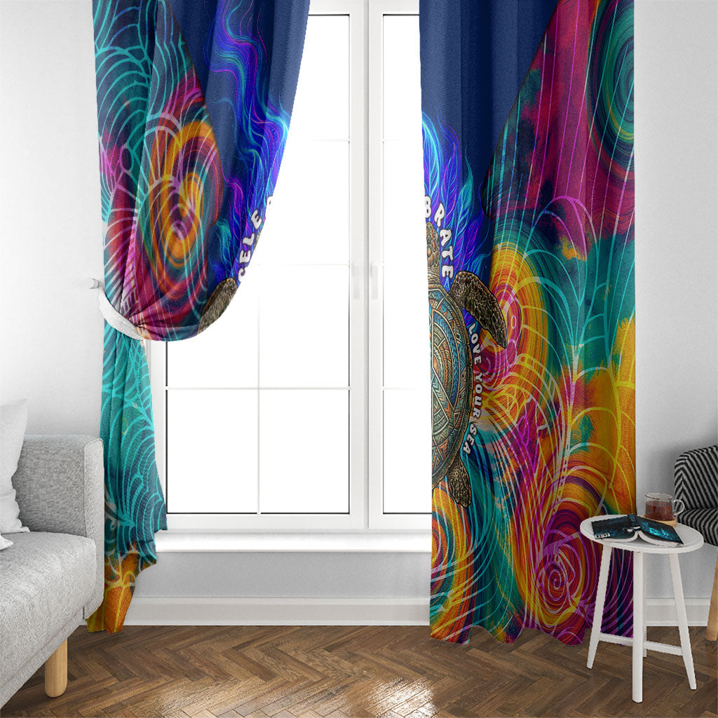 Torres Strait Islanders Sea Turtle Window Curtain Indigenous Tribal Peace Art Cultural Headdress Motif
