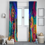 Torres Strait Islanders Sea Turtle Window Curtain Indigenous Tribal Peace Art Cultural Headdress Motif