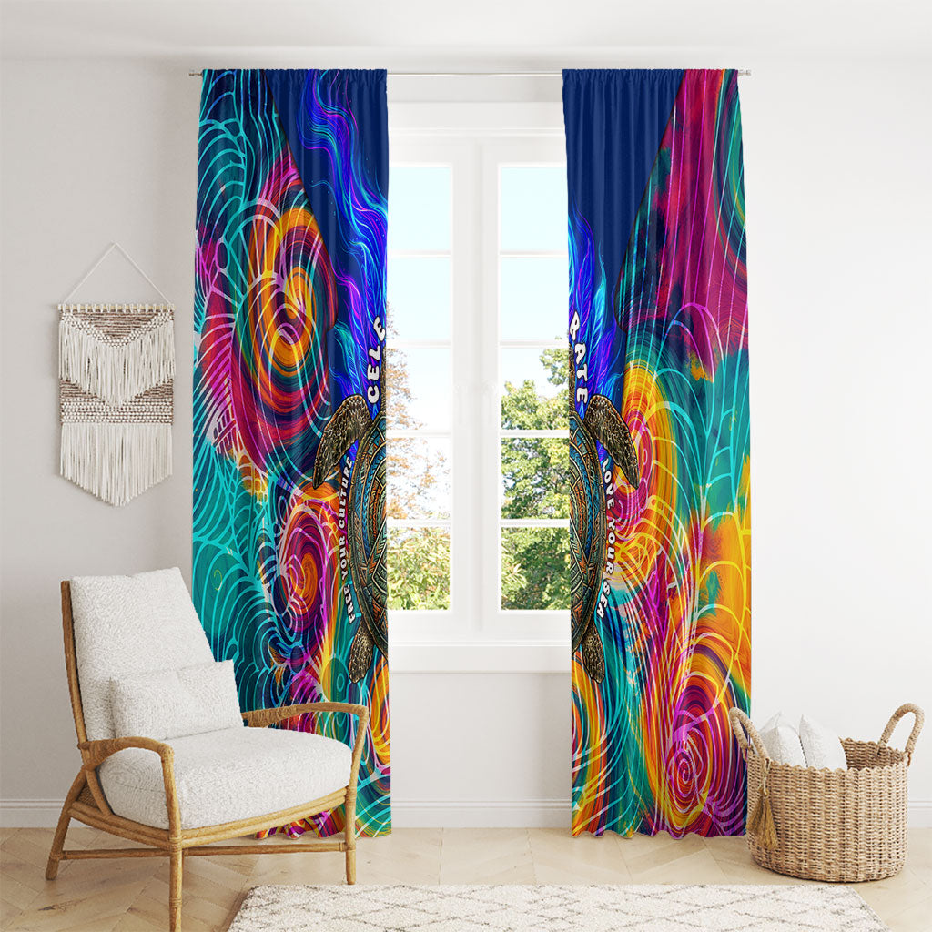 Torres Strait Islanders Sea Turtle Window Curtain Indigenous Tribal Peace Art Cultural Headdress Motif