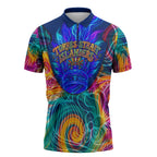 Torres Strait Islanders Sea Turtle Zipper Polo Shirt Indigenous Tribal Peace Art Cultural Headdress Motif