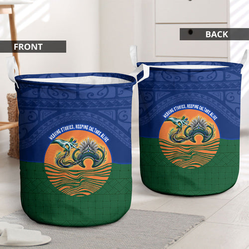 Torres Strait Islanders Day Traditional Dhari Headdress Laundry Basket Indigenous Australian Tribal Weaving Pattern Culture