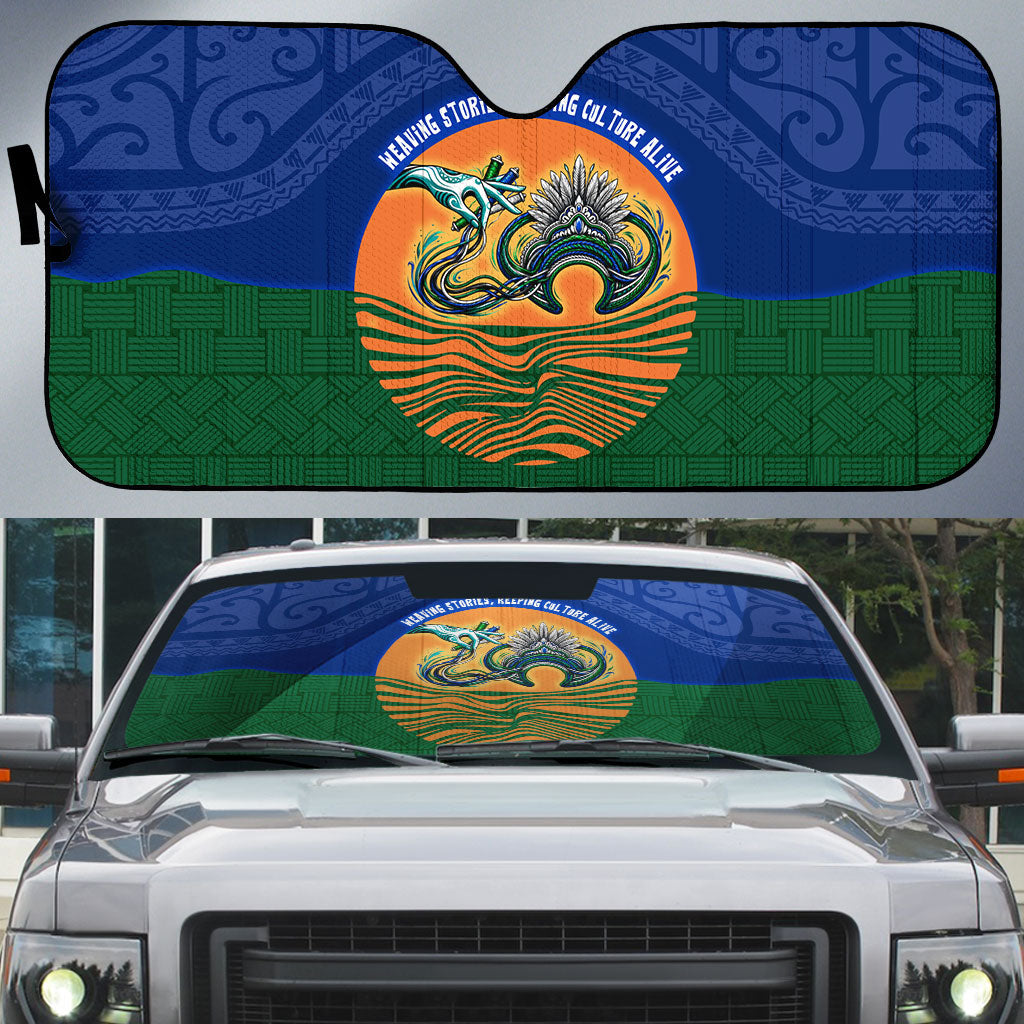 Torres Strait Islanders Day Traditional Dhari Headdress Auto Sun Shade Indigenous Australian Tribal Weaving Pattern Culture