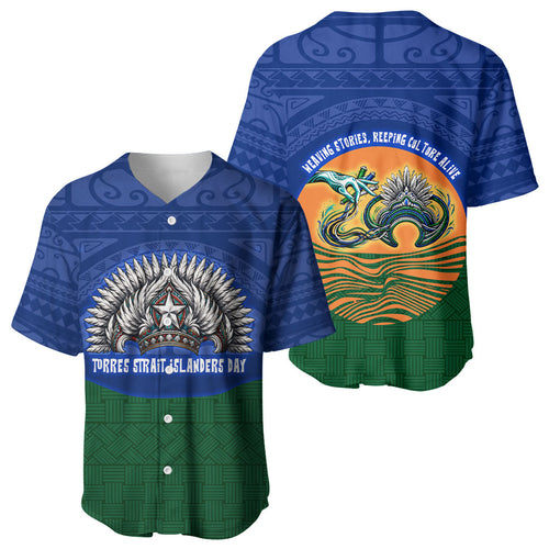 Torres Strait Islanders Day Traditional Dhari Headdress Baseball Jersey Indigenous Australian Tribal Weaving Pattern Culture