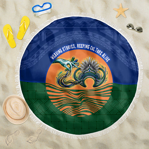 Torres Strait Islanders Day Traditional Dhari Headdress Beach Blanket Indigenous Australian Tribal Weaving Pattern Culture