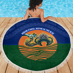 Torres Strait Islanders Day Traditional Dhari Headdress Beach Blanket Indigenous Australian Tribal Weaving Pattern Culture