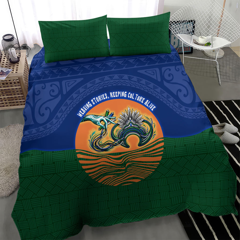 Torres Strait Islanders Day Traditional Dhari Headdress Bedding Set Indigenous Australian Tribal Weaving Pattern Culture