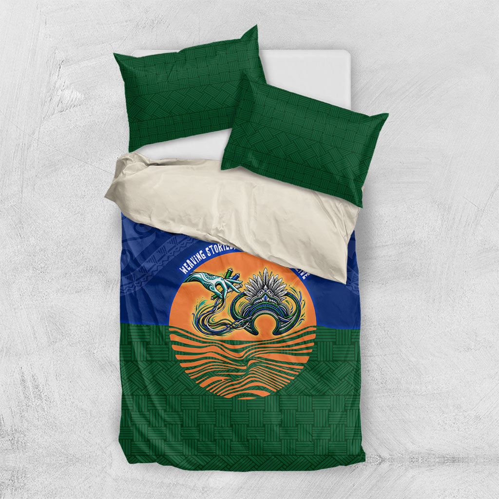 Torres Strait Islanders Day Traditional Dhari Headdress Bedding Set Indigenous Australian Tribal Weaving Pattern Culture