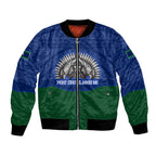 Torres Strait Islanders Day Traditional Dhari Headdress Bomber Jacket Indigenous Australian Tribal Weaving Pattern Culture