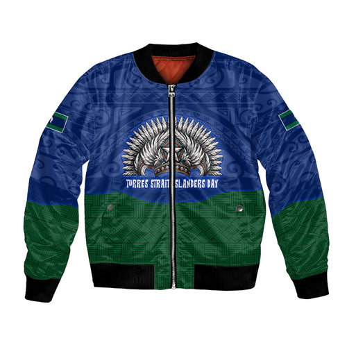 Torres Strait Islanders Day Traditional Dhari Headdress Bomber Jacket Indigenous Australian Tribal Weaving Pattern Culture