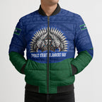 Torres Strait Islanders Day Traditional Dhari Headdress Bomber Puffer Jacket Indigenous Australian Tribal Weaving Pattern Culture