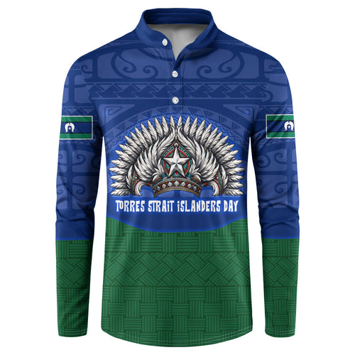 Torres Strait Islanders Day Traditional Dhari Headdress Button Sweatshirt Indigenous Australian Tribal Weaving Pattern Culture