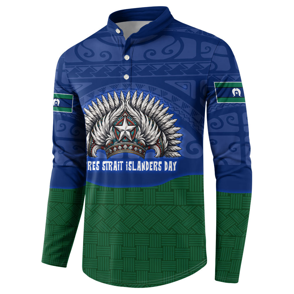 Torres Strait Islanders Day Traditional Dhari Headdress Button Sweatshirt Indigenous Australian Tribal Weaving Pattern Culture