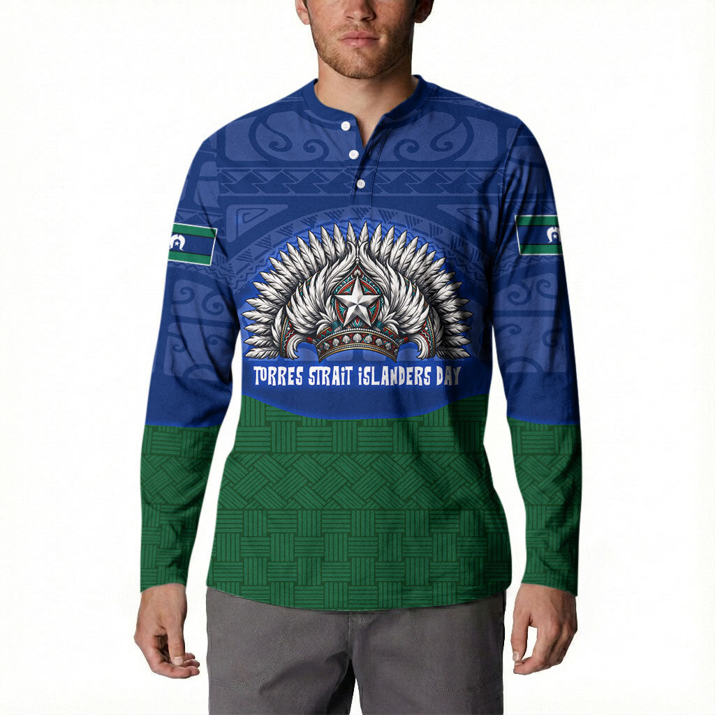 Torres Strait Islanders Day Traditional Dhari Headdress Button Sweatshirt Indigenous Australian Tribal Weaving Pattern Culture