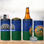 Torres Strait Islanders Day Traditional Dhari Headdress 4 in 1 Can Cooler Tumbler Indigenous Australian Tribal Weaving Pattern Culture