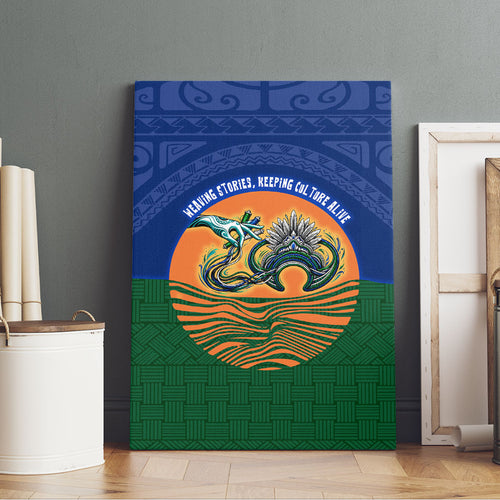 Torres Strait Islanders Day Traditional Dhari Headdress Canvas Wall Art Indigenous Australian Tribal Weaving Pattern Culture