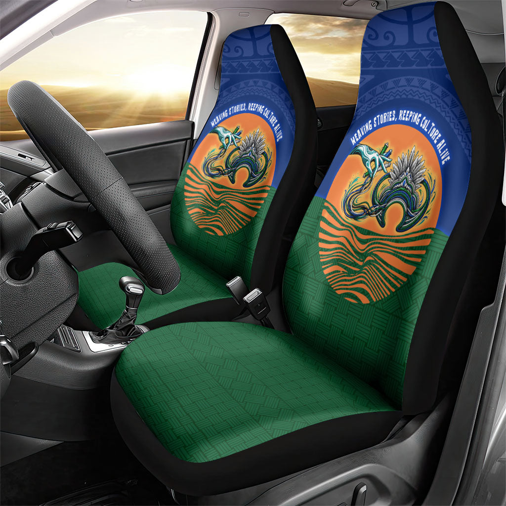 Torres Strait Islanders Day Traditional Dhari Headdress Car Seat Cover Indigenous Australian Tribal Weaving Pattern Culture