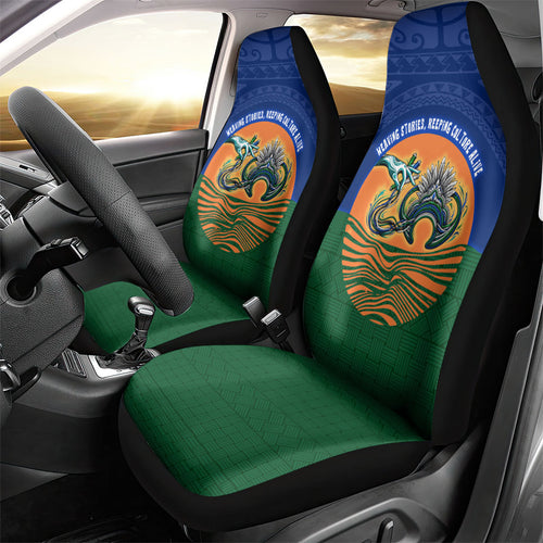 Torres Strait Islanders Day Traditional Dhari Headdress Car Seat Cover Indigenous Australian Tribal Weaving Pattern Culture