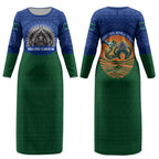 Torres Strait Islanders Day Traditional Dhari Headdress Couples Matching Long Sleeve Bodycon Dress and Long Sleeve Button Shirt Indigenous Australian Tribal Weaving Pattern Culture