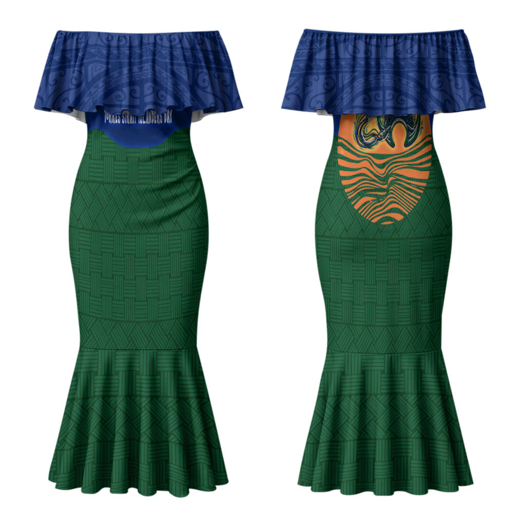 Torres Strait Islanders Day Traditional Dhari Headdress Couples Matching Mermaid Dress and Hawaiian Shirt Indigenous Australian Tribal Weaving Pattern Culture