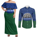 Torres Strait Islanders Day Traditional Dhari Headdress Couples Matching Off Shoulder Maxi Dress and Long Sleeve Button Shirt Indigenous Australian Tribal Weaving Pattern Culture