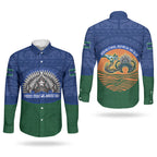 Torres Strait Islanders Day Traditional Dhari Headdress Couples Matching Off The Shoulder Long Sleeve Dress and Long Sleeve Button Shirt Indigenous Australian Tribal Weaving Pattern Culture