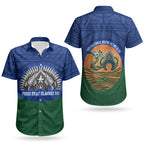 Torres Strait Islanders Day Traditional Dhari Headdress Couples Matching Puletasi and Hawaiian Shirt Indigenous Australian Tribal Weaving Pattern Culture