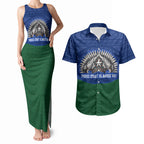 Torres Strait Islanders Day Traditional Dhari Headdress Couples Matching Tank Maxi Dress and Hawaiian Shirt Indigenous Australian Tribal Weaving Pattern Culture