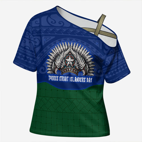 Torres Strait Islanders Day Traditional Dhari Headdress Cross Shoulder Shirt Indigenous Australian Tribal Weaving Pattern Culture