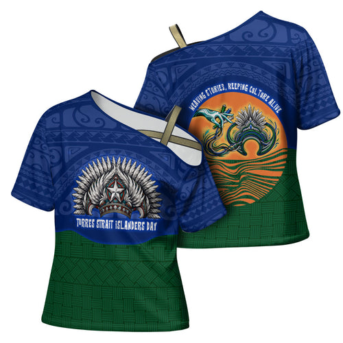 Torres Strait Islanders Day Traditional Dhari Headdress Cross Shoulder Shirt Indigenous Australian Tribal Weaving Pattern Culture