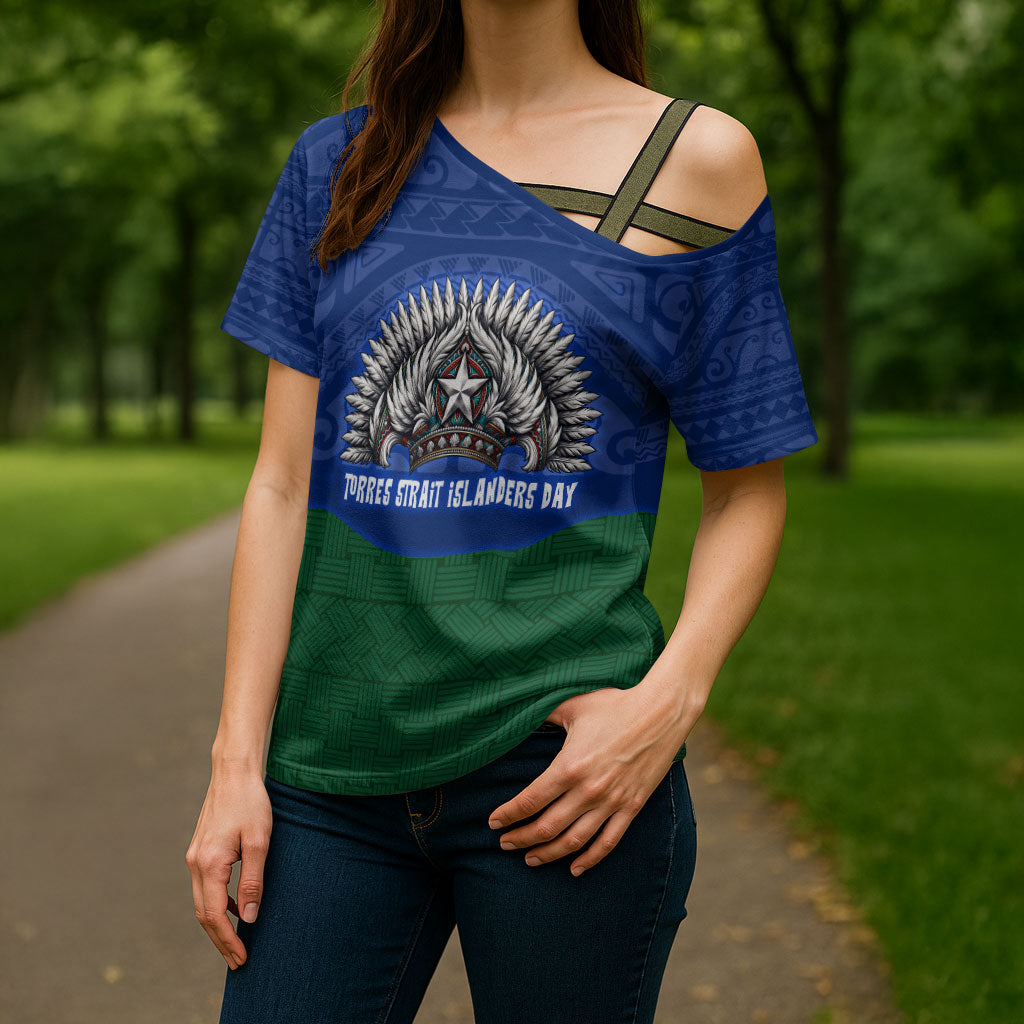 Torres Strait Islanders Day Traditional Dhari Headdress Cross Shoulder Shirt Indigenous Australian Tribal Weaving Pattern Culture