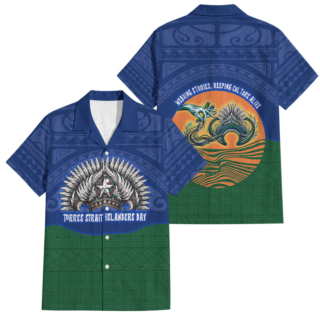 Torres Strait Islanders Day Traditional Dhari Headdress Family Matching Off The Shoulder Long Sleeve Dress and Hawaiian Shirt Indigenous Australian Tribal Weaving Pattern Culture