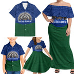 Torres Strait Islanders Day Traditional Dhari Headdress Family Matching Off Shoulder Maxi Dress and Hawaiian Shirt Indigenous Australian Tribal Weaving Pattern Culture