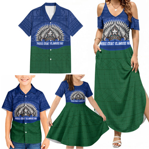 Torres Strait Islanders Day Traditional Dhari Headdress Family Matching Summer Maxi Dress and Hawaiian Shirt Indigenous Australian Tribal Weaving Pattern Culture