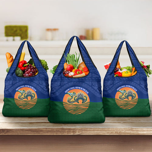 Torres Strait Islanders Day Traditional Dhari Headdress Grocery Bag Indigenous Australian Tribal Weaving Pattern Culture