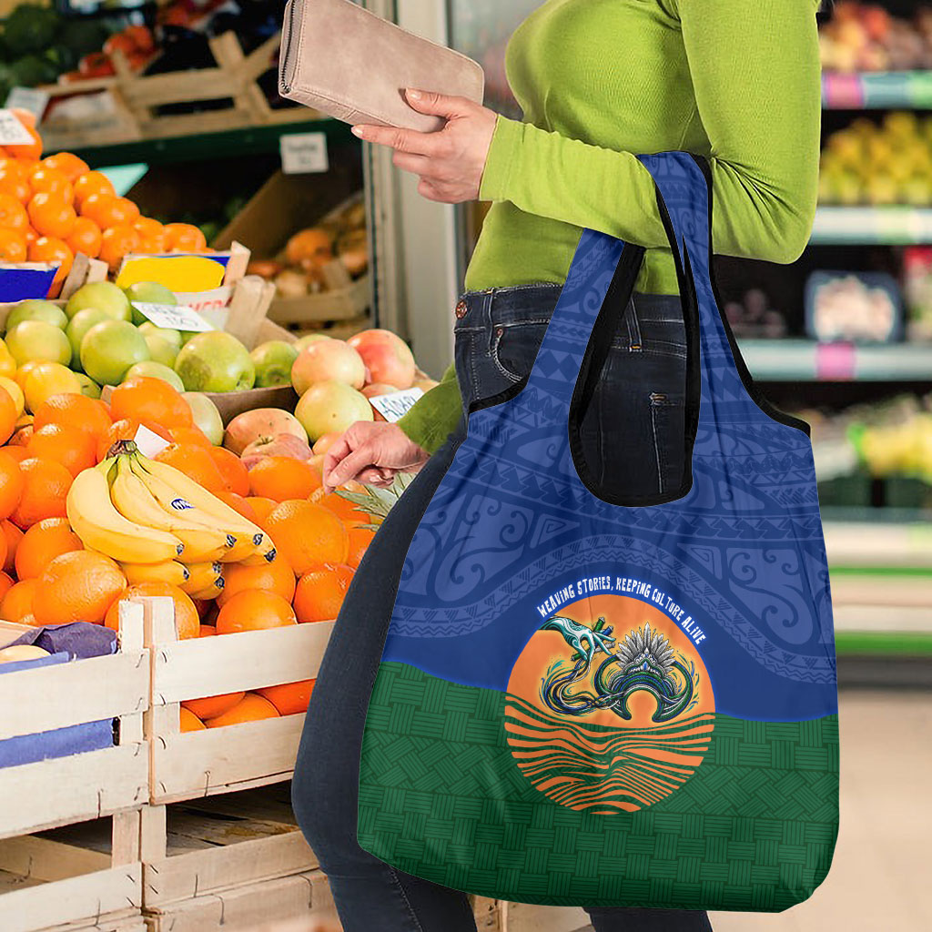 Torres Strait Islanders Day Traditional Dhari Headdress Grocery Bag Indigenous Australian Tribal Weaving Pattern Culture