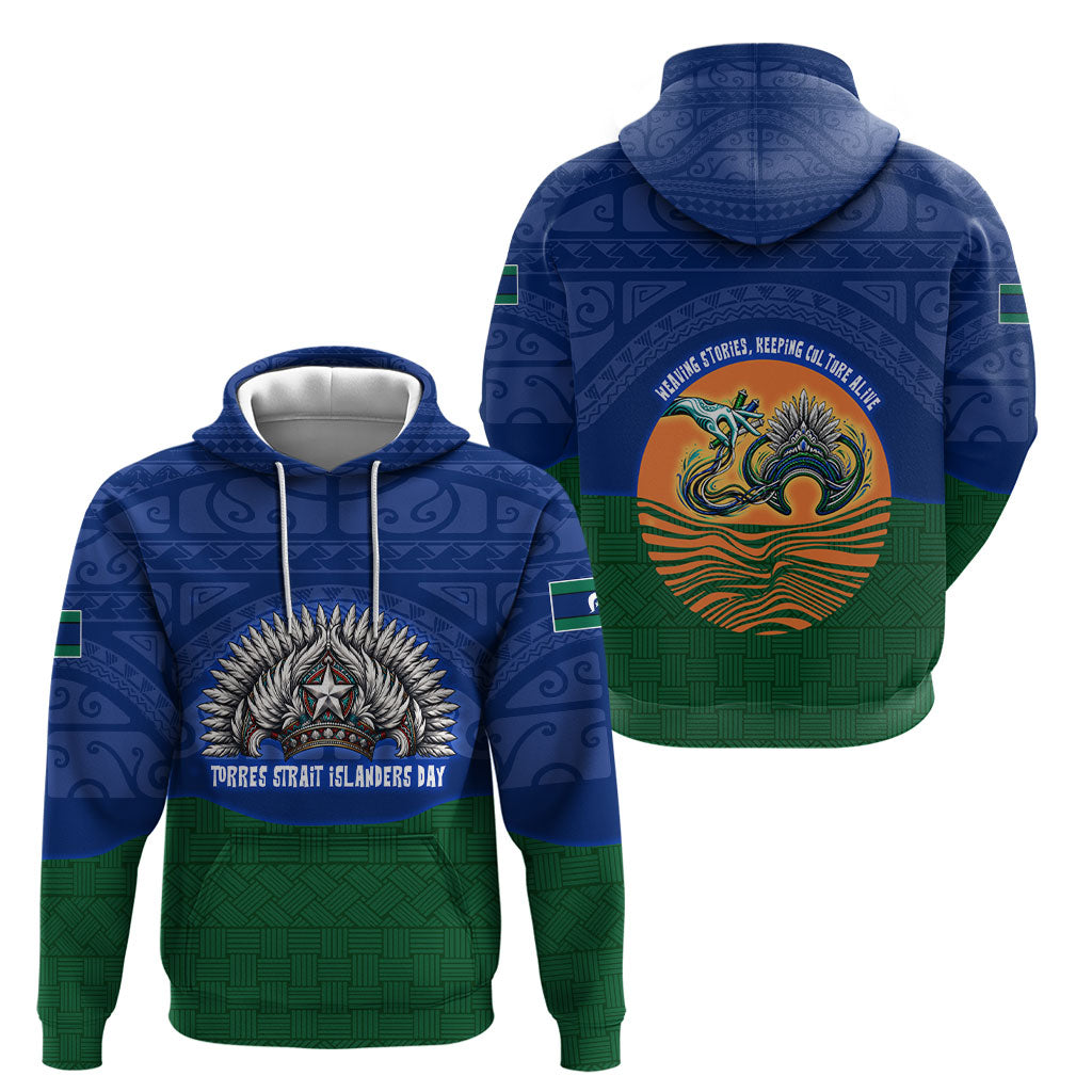 Torres Strait Islanders Day Traditional Dhari Headdress Hoodie Indigenous Australian Tribal Weaving Pattern Culture