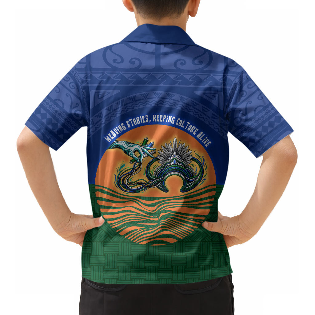 Torres Strait Islanders Day Traditional Dhari Headdress Kid Hawaiian Shirt Indigenous Australian Tribal Weaving Pattern Culture