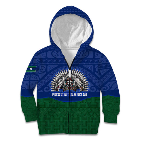 Torres Strait Islanders Day Traditional Dhari Headdress Kid Hoodie Indigenous Australian Tribal Weaving Pattern Culture