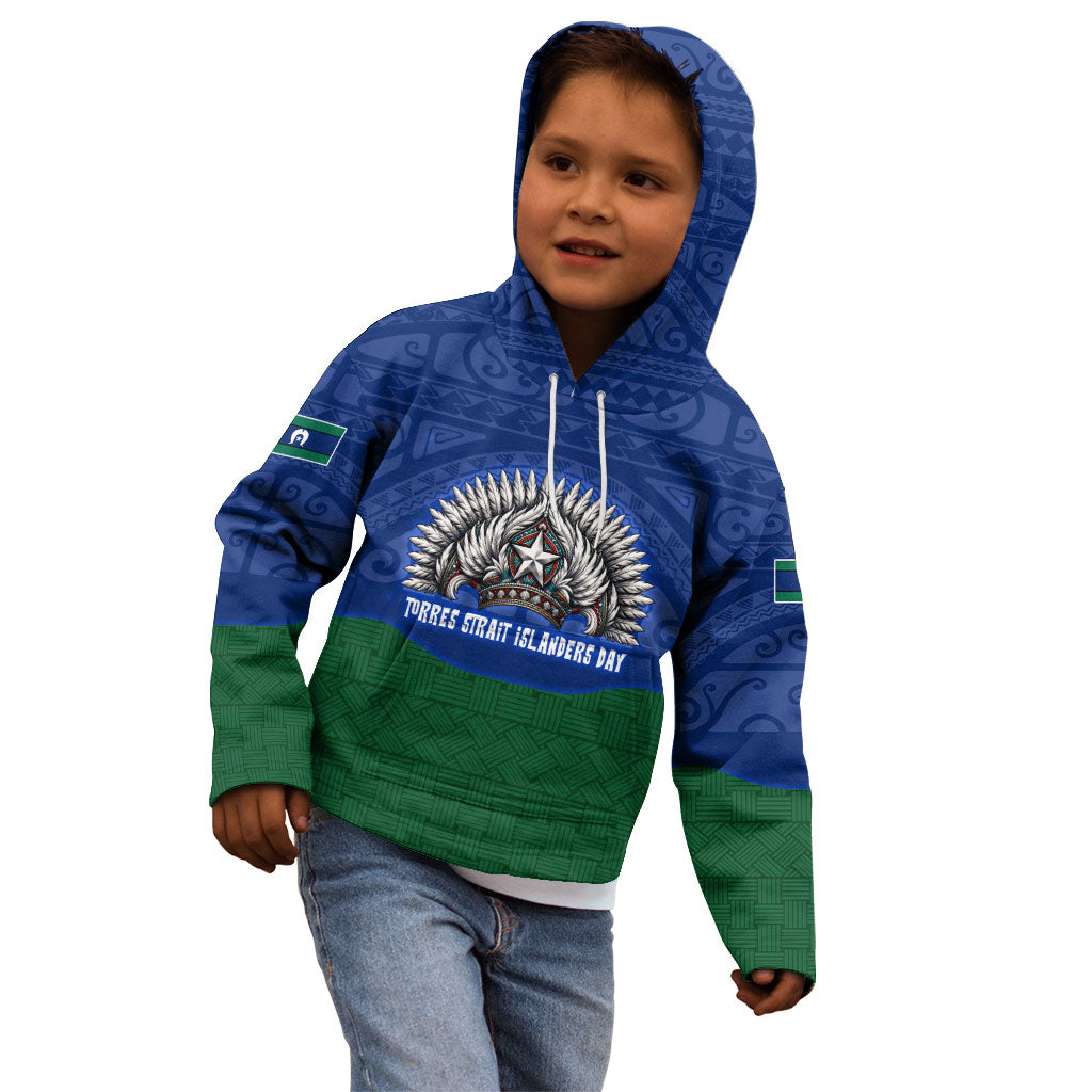 Torres Strait Islanders Day Traditional Dhari Headdress Kid Hoodie Indigenous Australian Tribal Weaving Pattern Culture