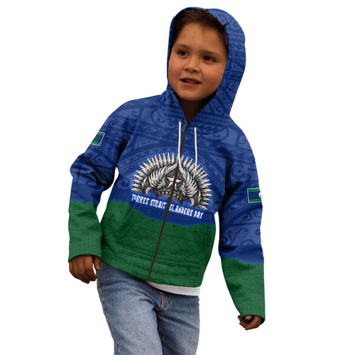 Torres Strait Islanders Day Traditional Dhari Headdress Kid Hoodie Indigenous Australian Tribal Weaving Pattern Culture