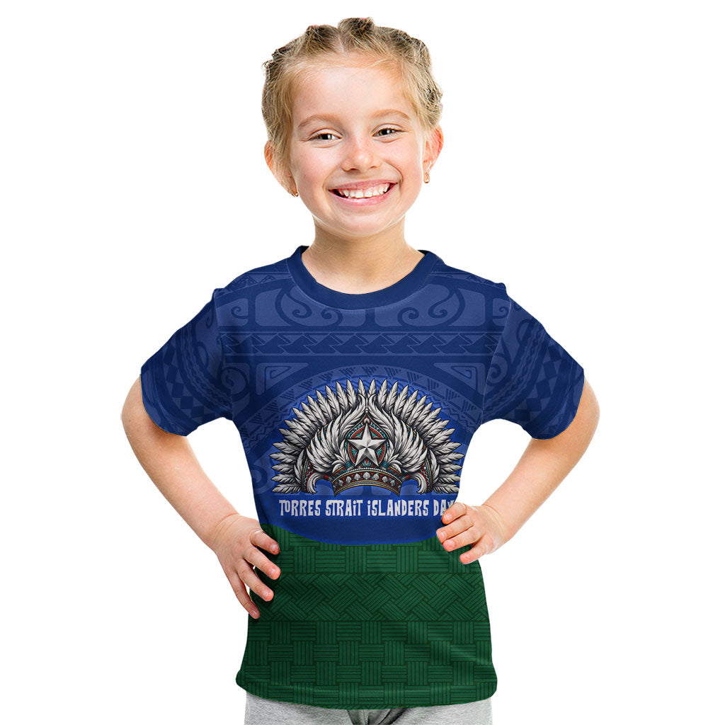 Torres Strait Islanders Day Traditional Dhari Headdress Kid T Shirt Indigenous Australian Tribal Weaving Pattern Culture