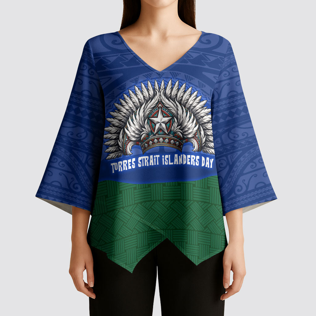 Torres Strait Islanders Day Traditional Dhari Headdress Kimono Sleeve Blouse Indigenous Australian Tribal Weaving Pattern Culture