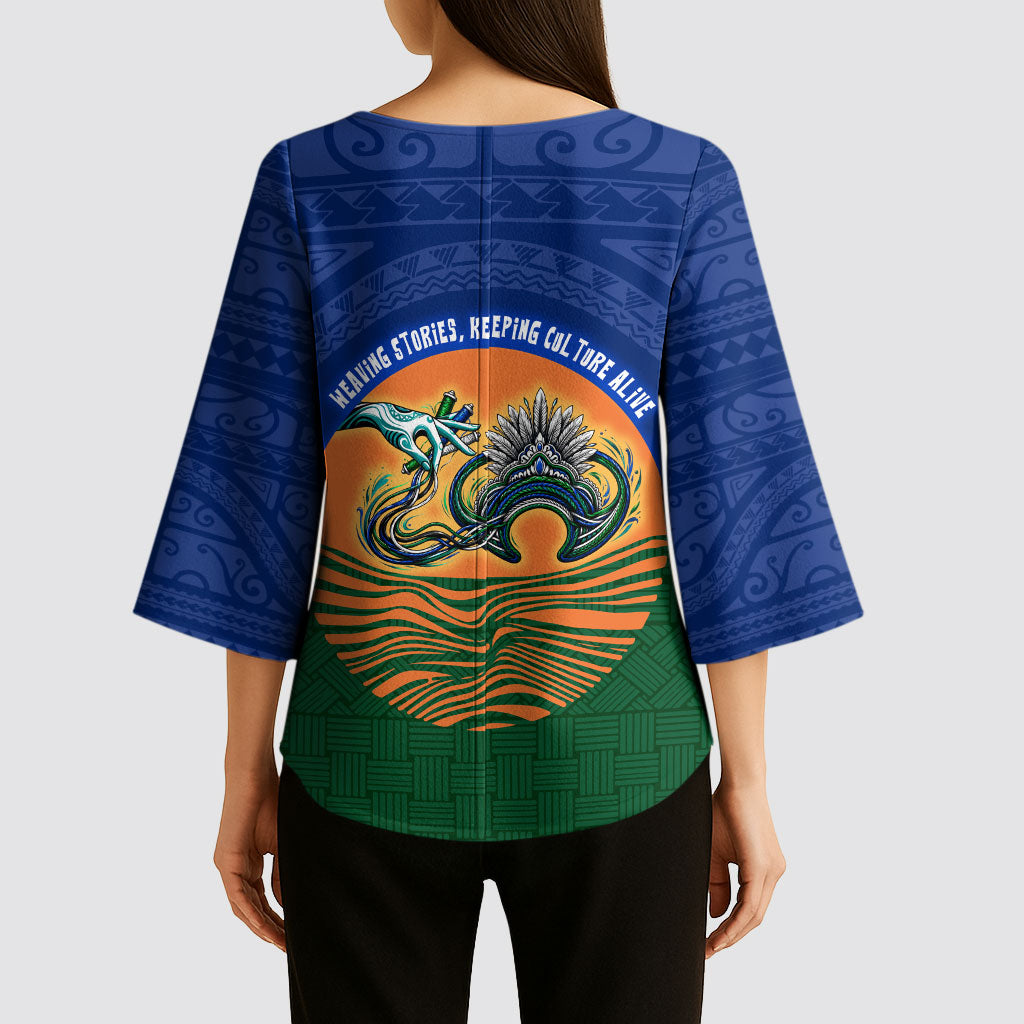 Torres Strait Islanders Day Traditional Dhari Headdress Kimono Sleeve Blouse Indigenous Australian Tribal Weaving Pattern Culture