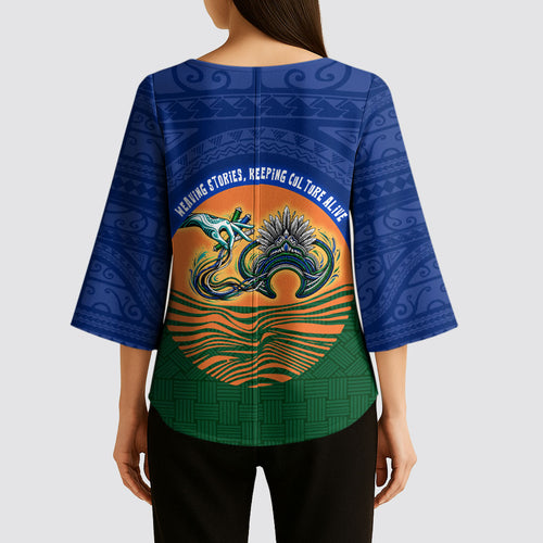 Torres Strait Islanders Day Traditional Dhari Headdress Kimono Sleeve Blouse Indigenous Australian Tribal Weaving Pattern Culture