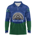 Torres Strait Islanders Day Traditional Dhari Headdress Long Sleeve Polo Shirt Indigenous Australian Tribal Weaving Pattern Culture