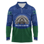 Torres Strait Islanders Day Traditional Dhari Headdress Long Sleeve Polo Shirt Indigenous Australian Tribal Weaving Pattern Culture