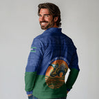 Torres Strait Islanders Day Traditional Dhari Headdress Long Sleeve Polo Shirt Indigenous Australian Tribal Weaving Pattern Culture